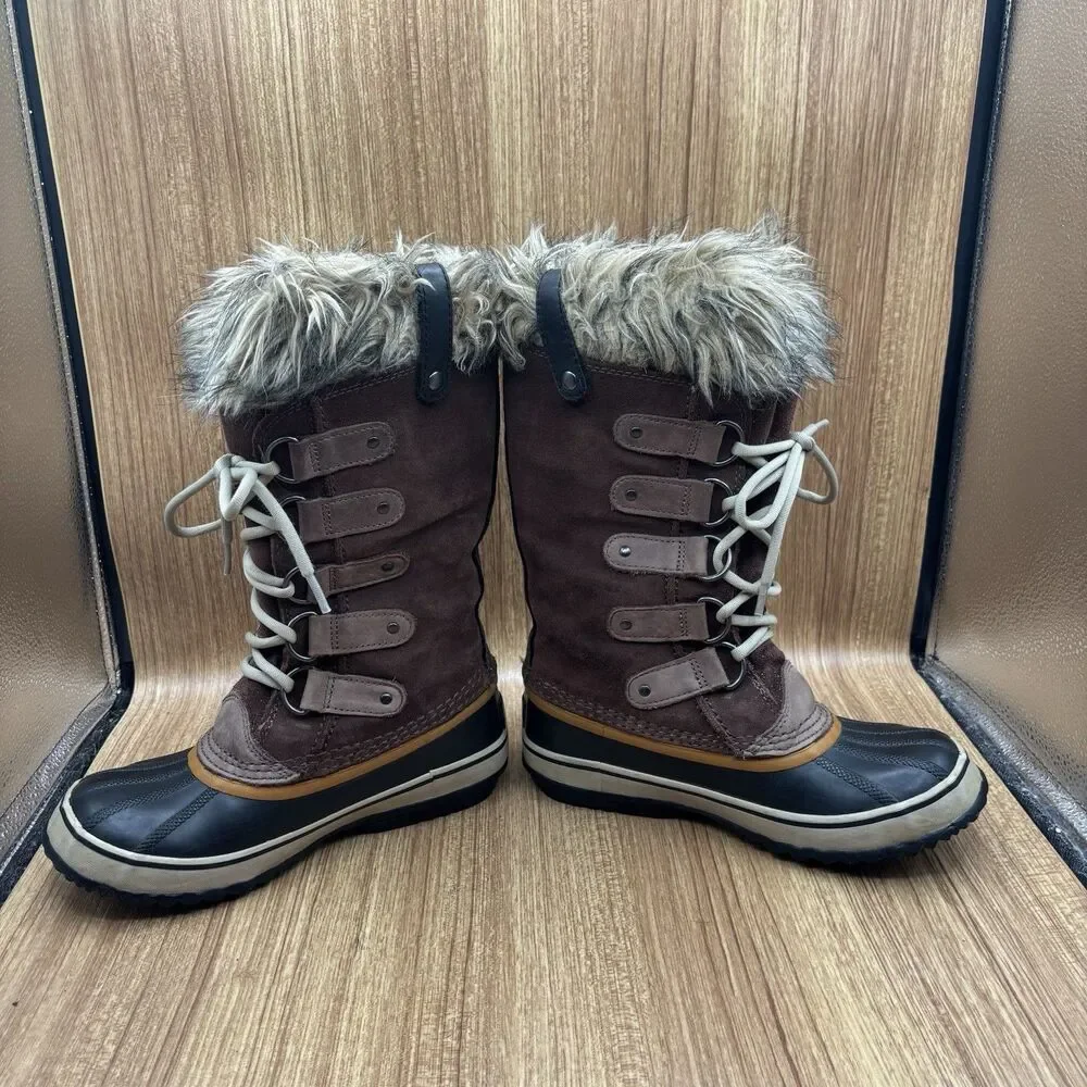 Sorel Joan of Arctic Snow Brown Waterproof Leather Boots NL1540 Women’s Size 6‎